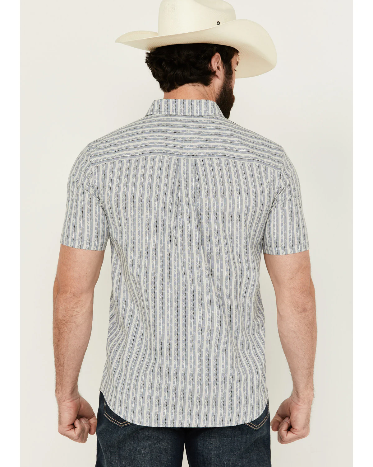 Cody James Men's Falling Diamond Striped Short Sleeve Button-Down Stretch Western Shirt - Image 4