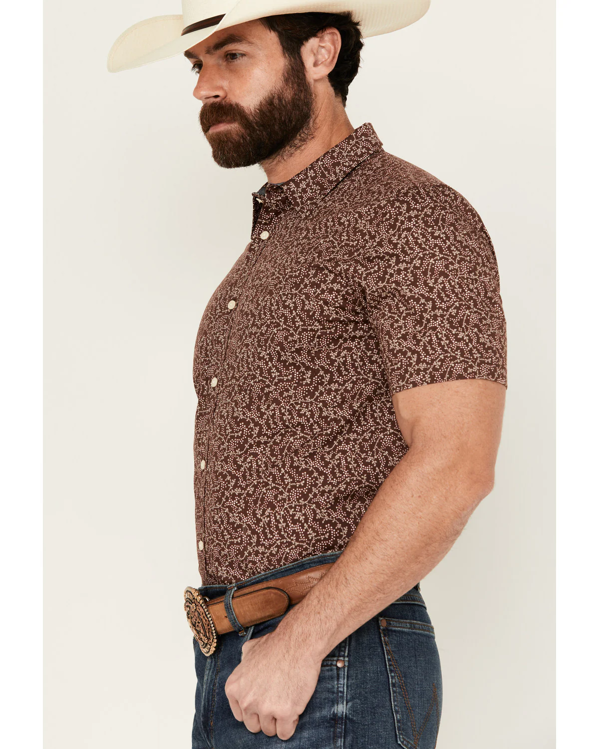 Cody James Men's Festive Floral Short Sleeve Button-Down Stretch Western Shirt - Image 2