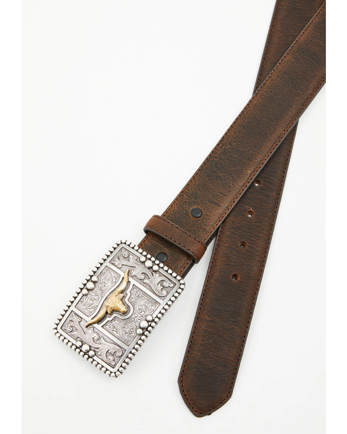 Cody James Men's Filigree Longhorn Leather Belt - Image 2