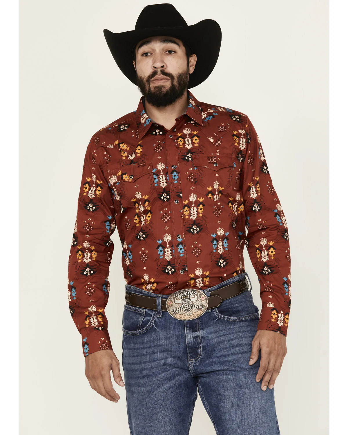 Cody James Men's Firewater Southwestern Print Long Sleeve Snap Western Shirt
