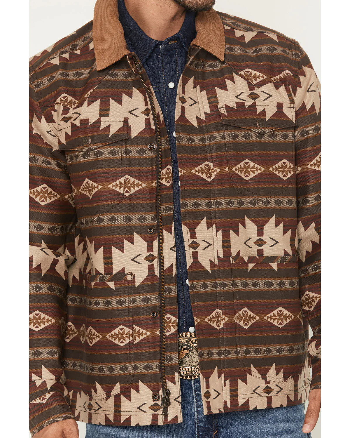 Cody James Men's FR Buck Southwestern Print Barn Coat - Image 3