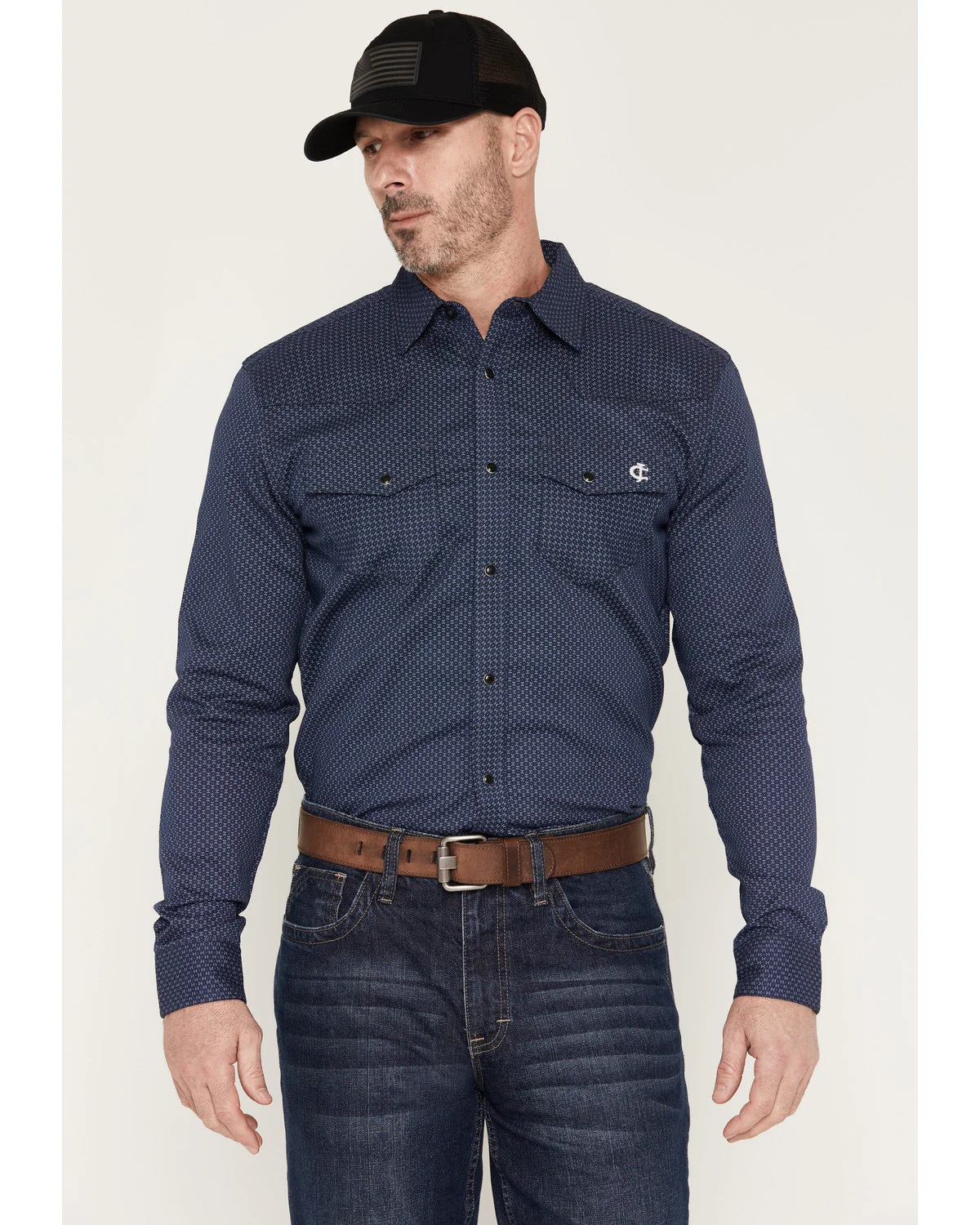 Cody James Men's FR Medora Print Long Sleeve Snap Stretch Western Work Shirt