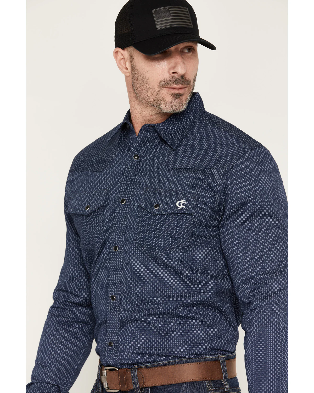 Cody James Men's FR Medora Print Long Sleeve Snap Stretch Western Work Shirt - Image 2