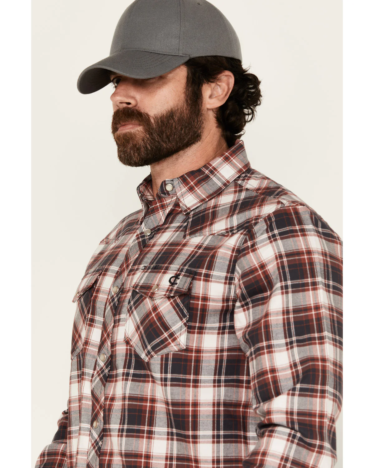 Cody James Men's FR Plaid Print Long Sleeve Snap Work Shirt - Image 2