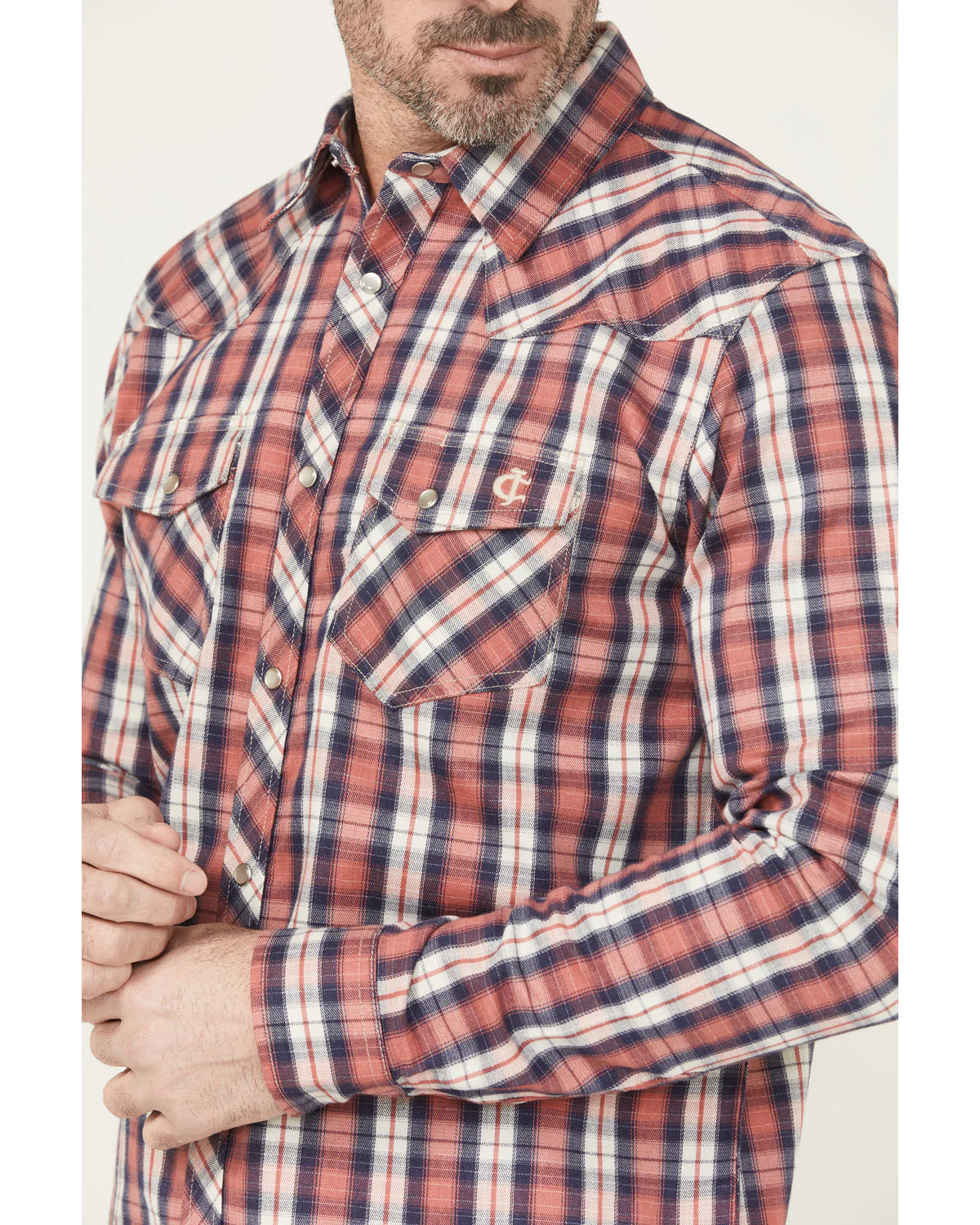 Cody James Men's FR Plaid Print Long Sleeve Snap Work Shirt - Image 3
