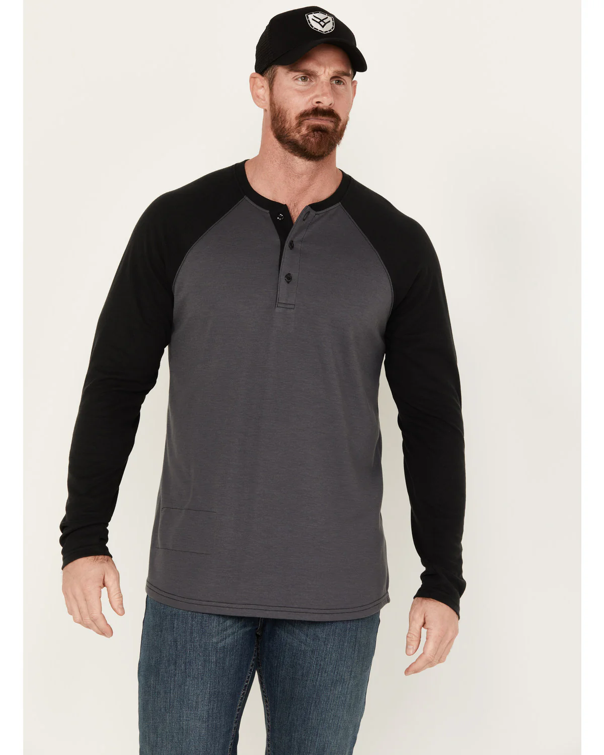 Cody James Men's FR Raglan Long Sleeve Henley Work Shirt