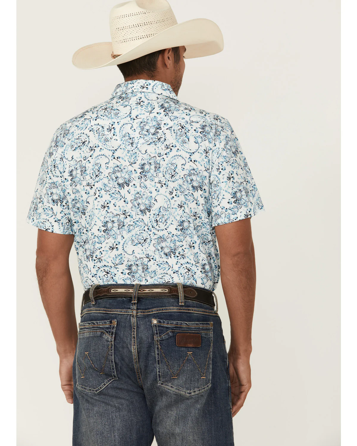 Cody James Men's Frontier Threads Floral Paisley Print Short Sleeve Snap Western Shirt - Image 4