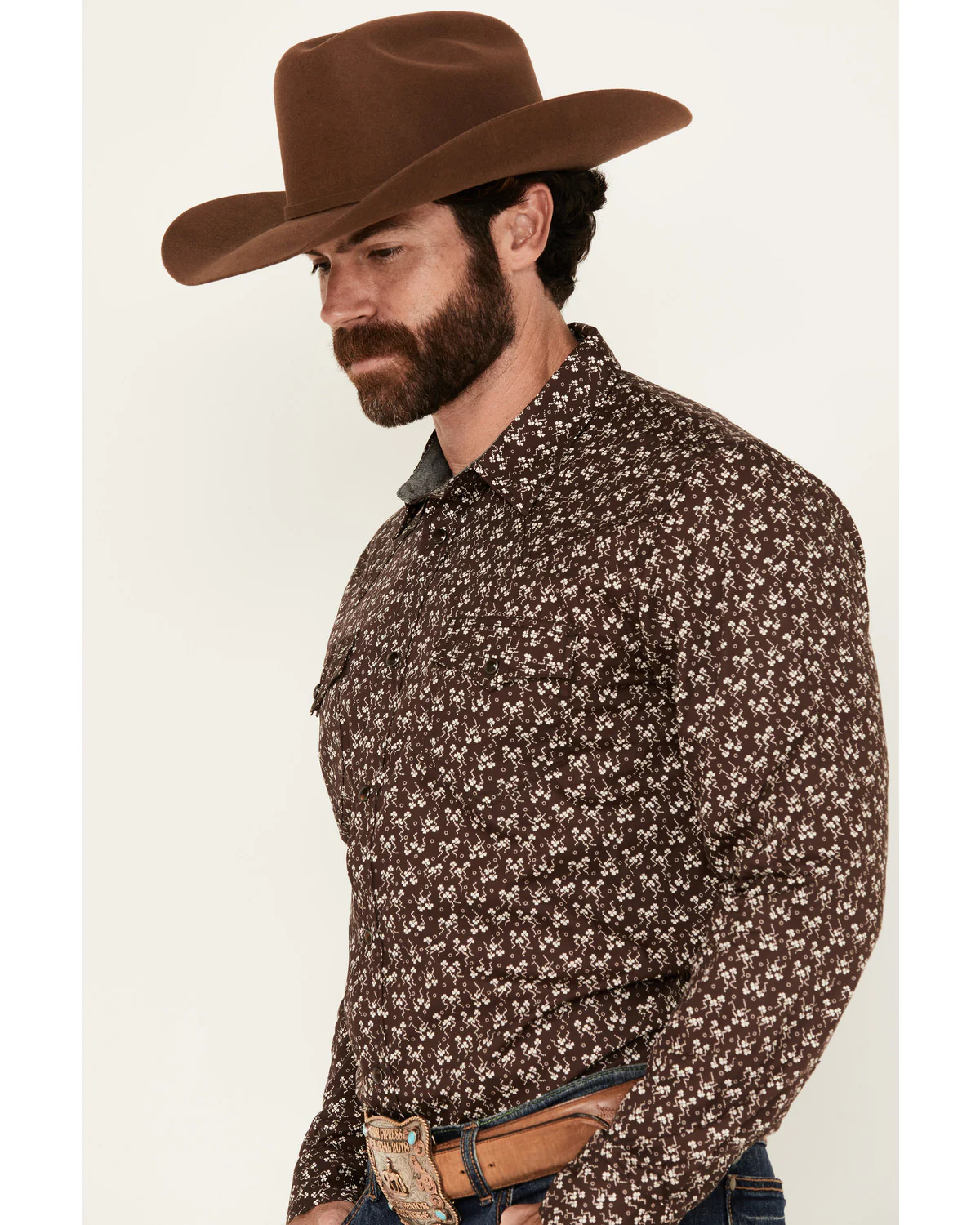 Cody James Men's Garrison Floral Print Long Sleeve Snap Western Shirt - Image 2