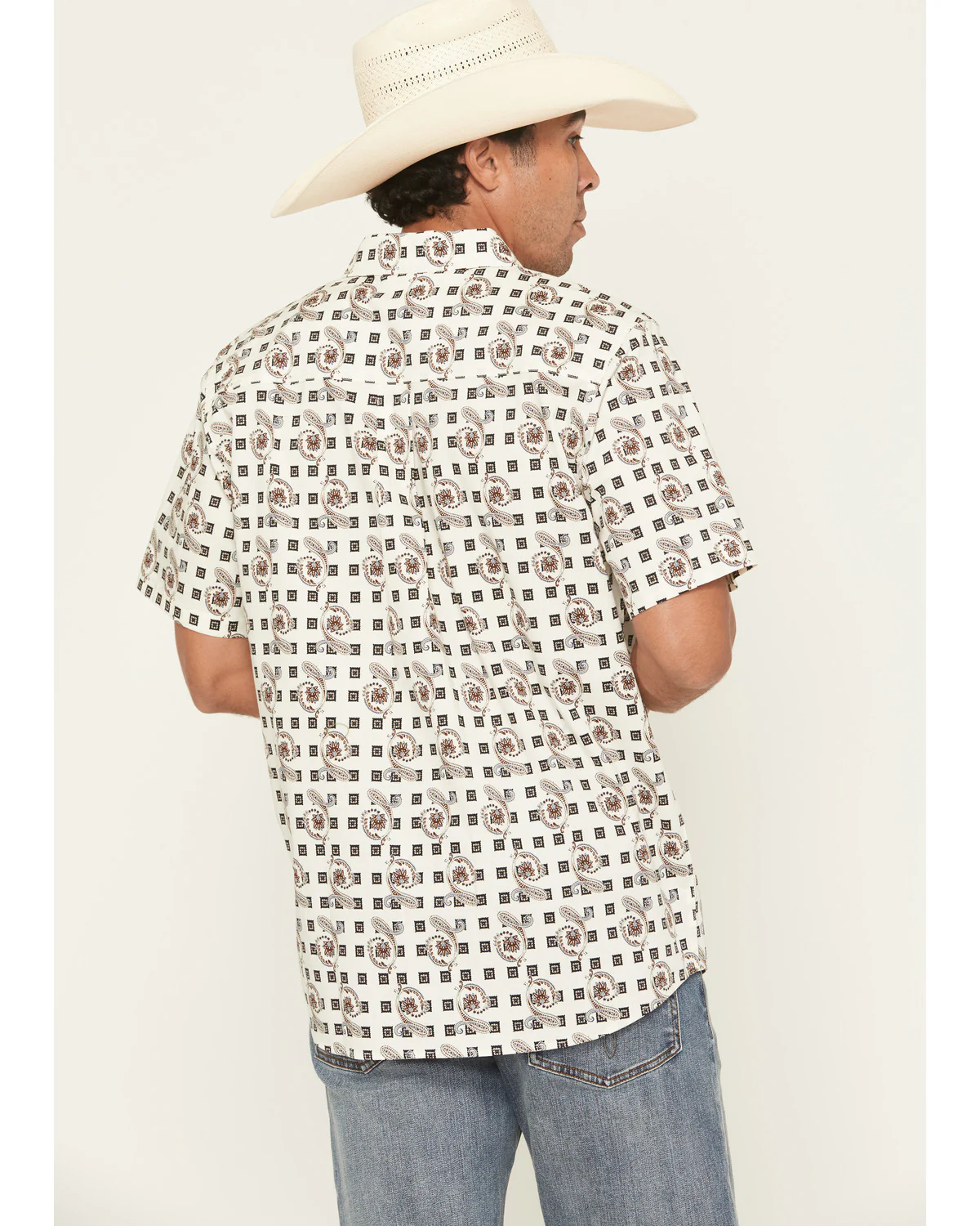 Cody James Men's Geo Paisley Print Short Sleeve Button-Down Stretch Western Shirt - Image 4