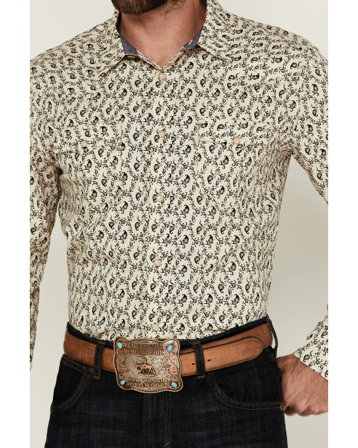 Cody James Men's Gravity Paisley Print Long Sleeve Snap Western Shirt - Image 3