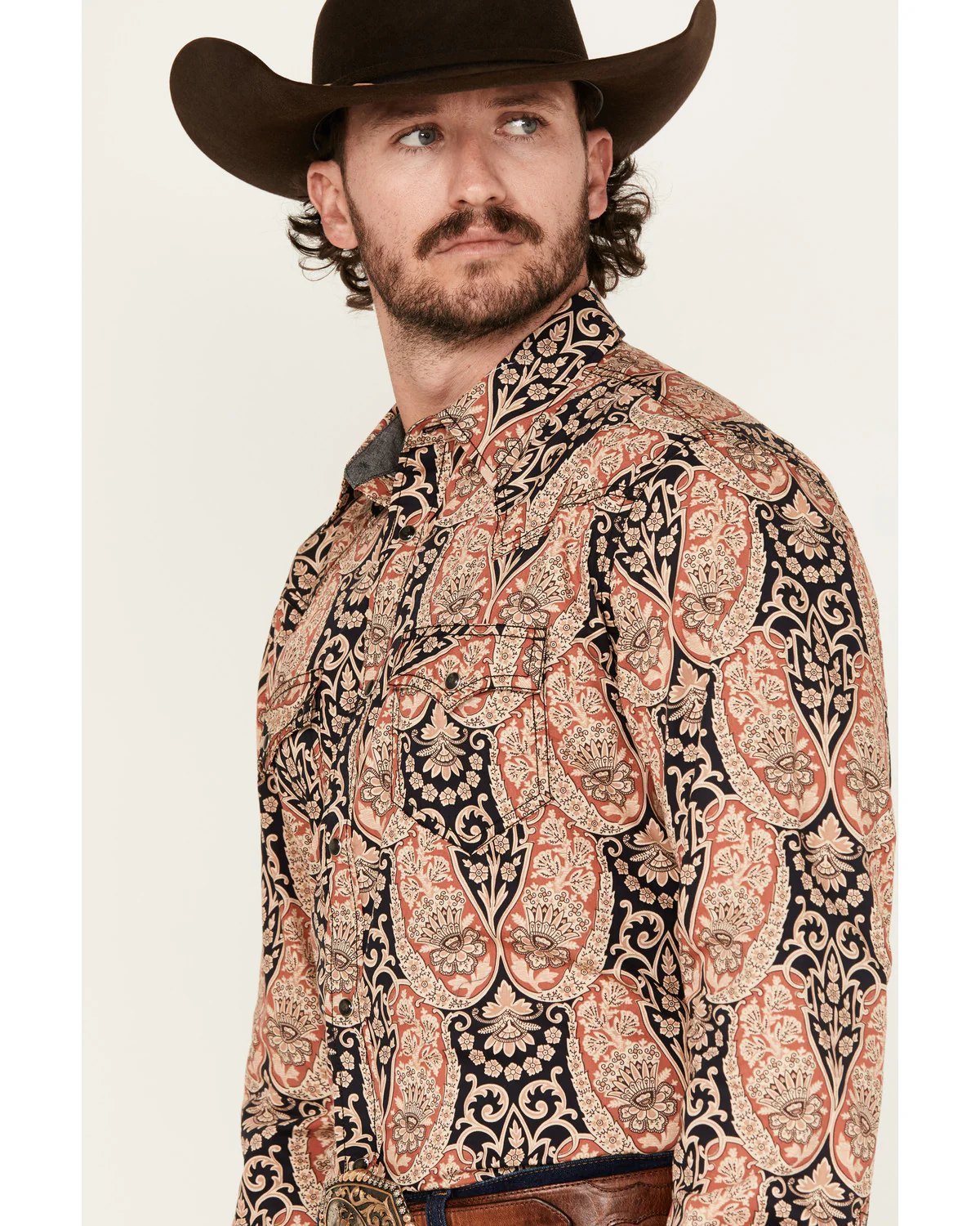 Cody James Men's Graysill Medallion Print Long Sleeve Snap Western Shirt - Image 2