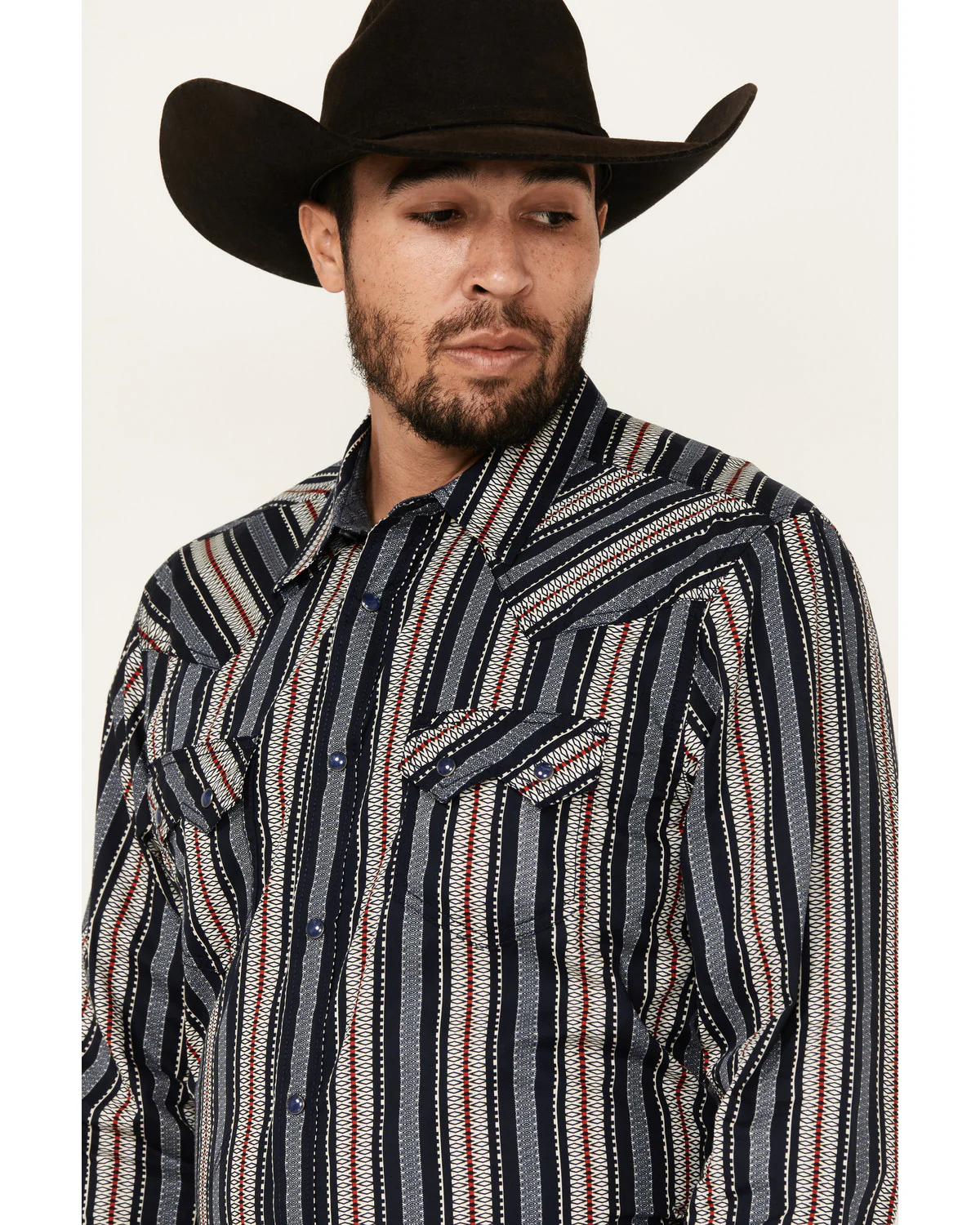 Cody James Men's Harvest Striped Long Sleeve Snap Western Shirt - Image 2