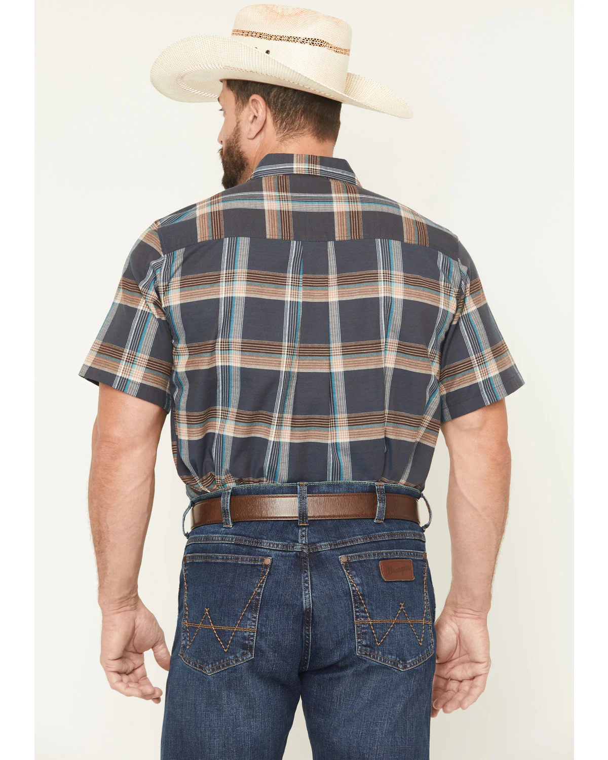 Cody James Men's High Plains Ranch Plaid Print Short Sleeve Button-Down Stretch Western Shirt - Image 4