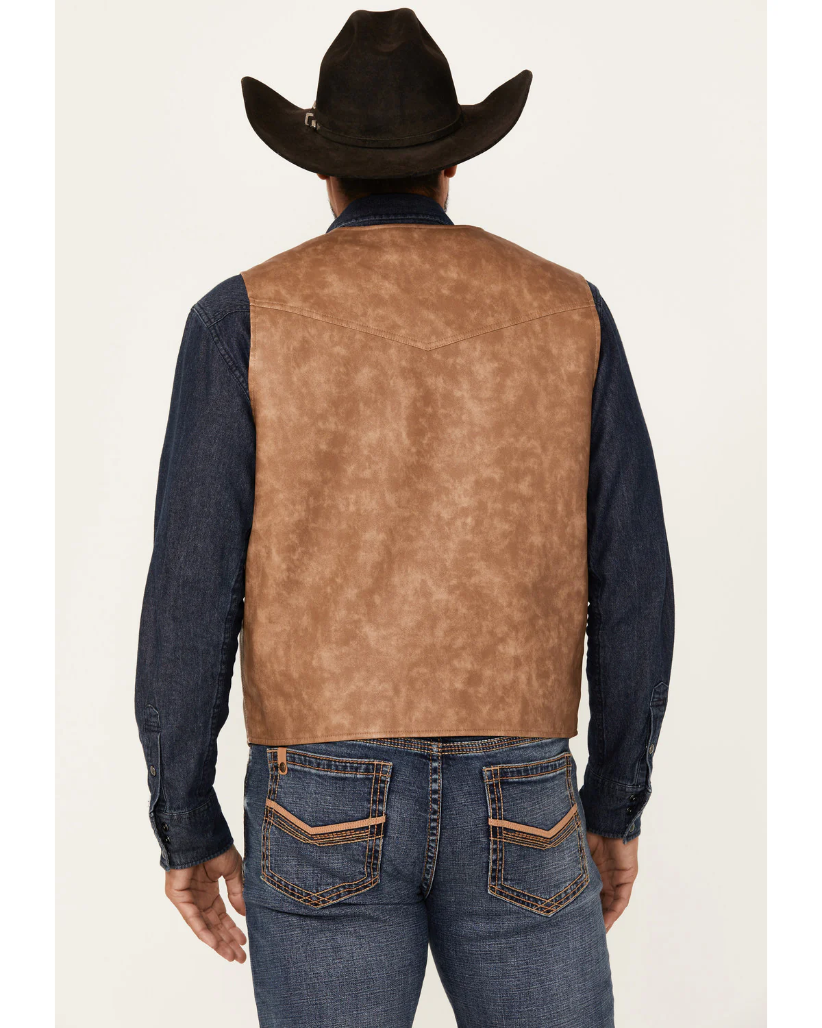 Cody James Men's Hoof Print Faux Leather Vest - Image 4