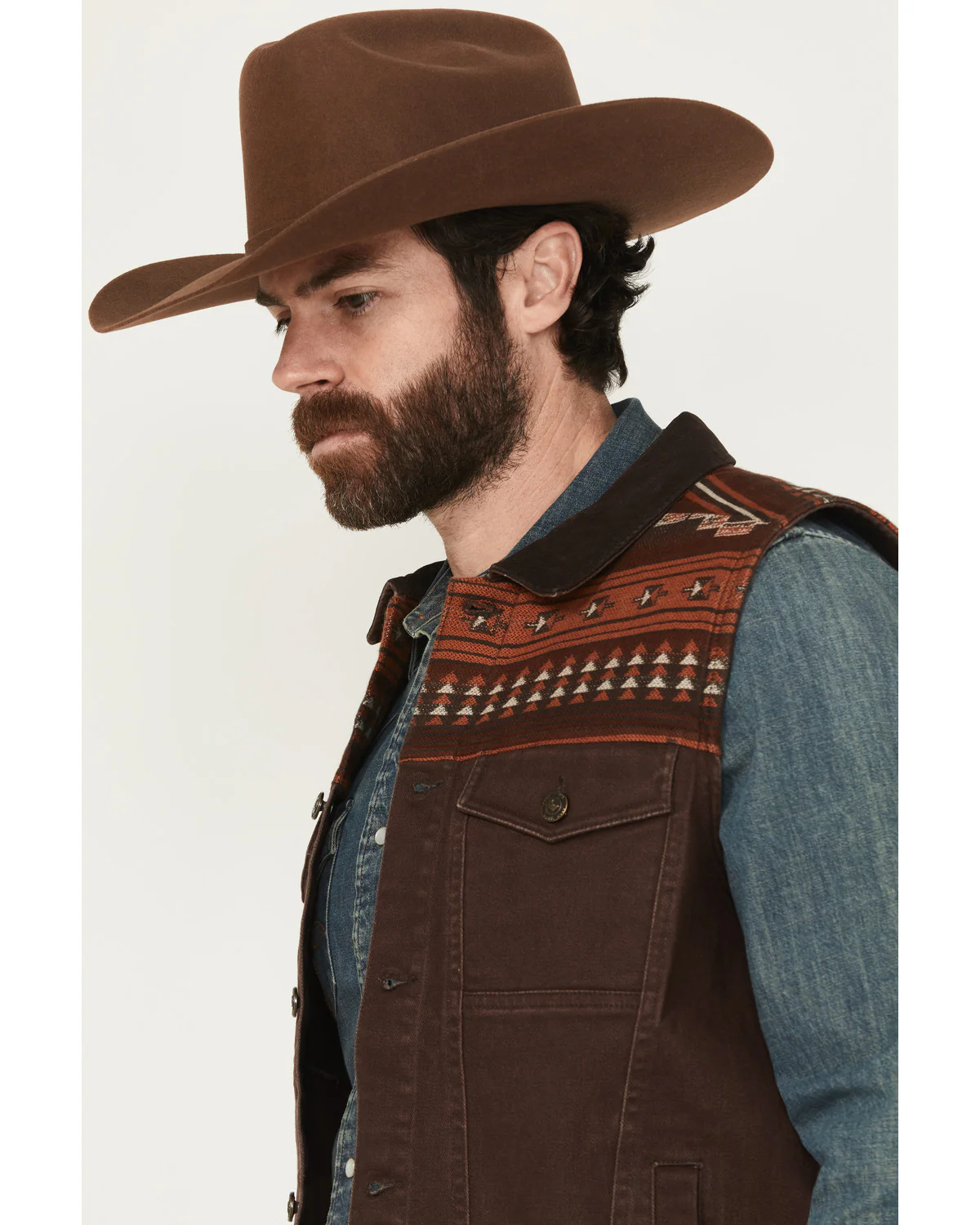 Cody James Men's Iroquois Southwestern Trucker Vest - Image 2