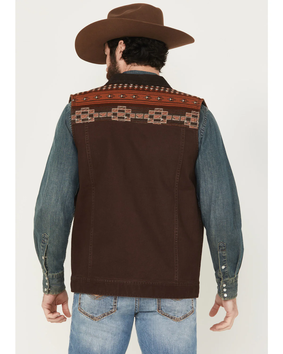 Cody James Men's Iroquois Southwestern Trucker Vest - Image 4