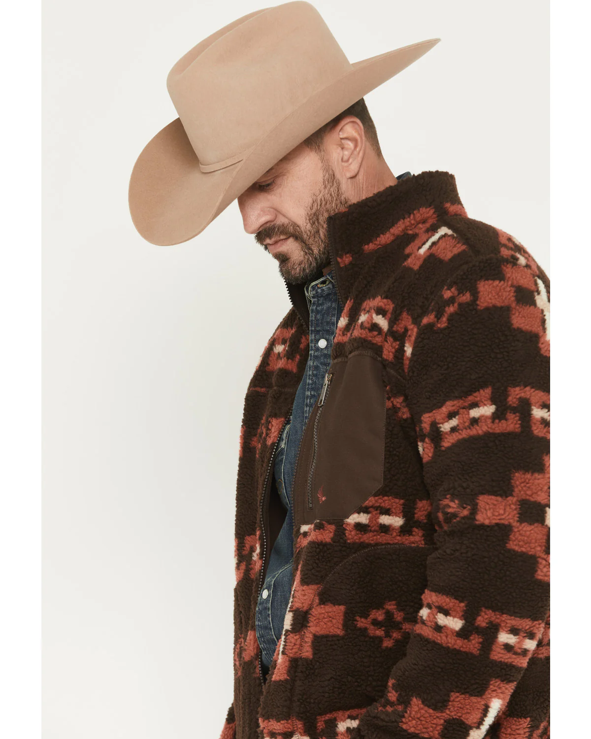 Cody James Men's Izard Southwestern Print Sherpa Zip Jacket - Image 2