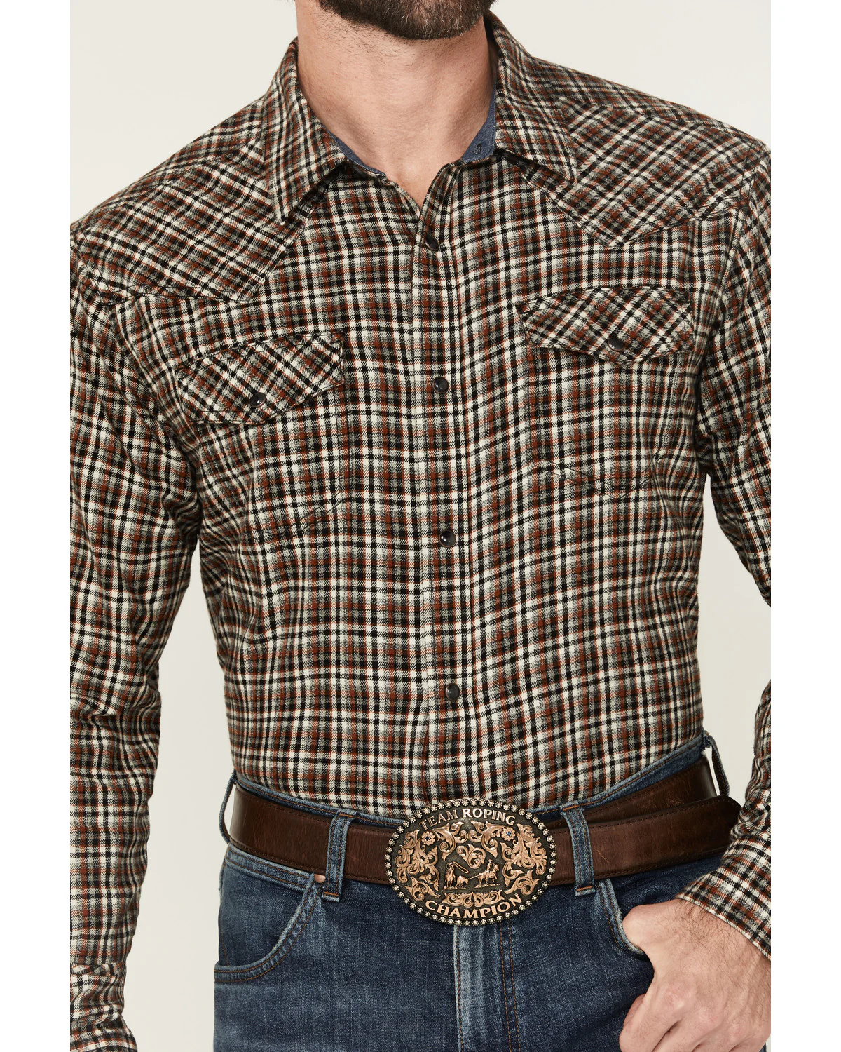 Cody James Men's Jenks Plaid Print Long Sleeve Snap Western Shirt - Image 3