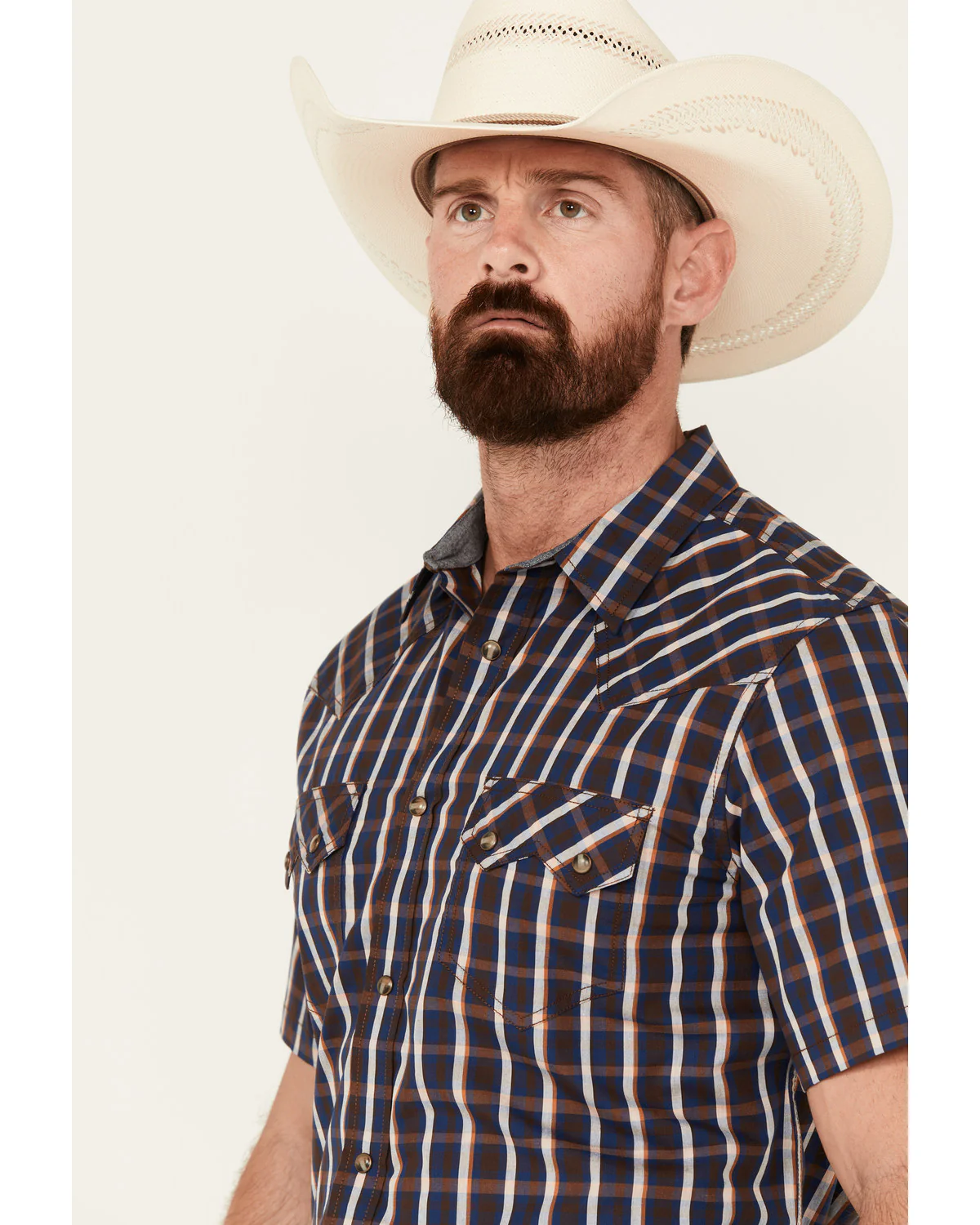 Cody James Men's Joe Plaid Print Short Sleeve Snap Western Shirt - Image 2