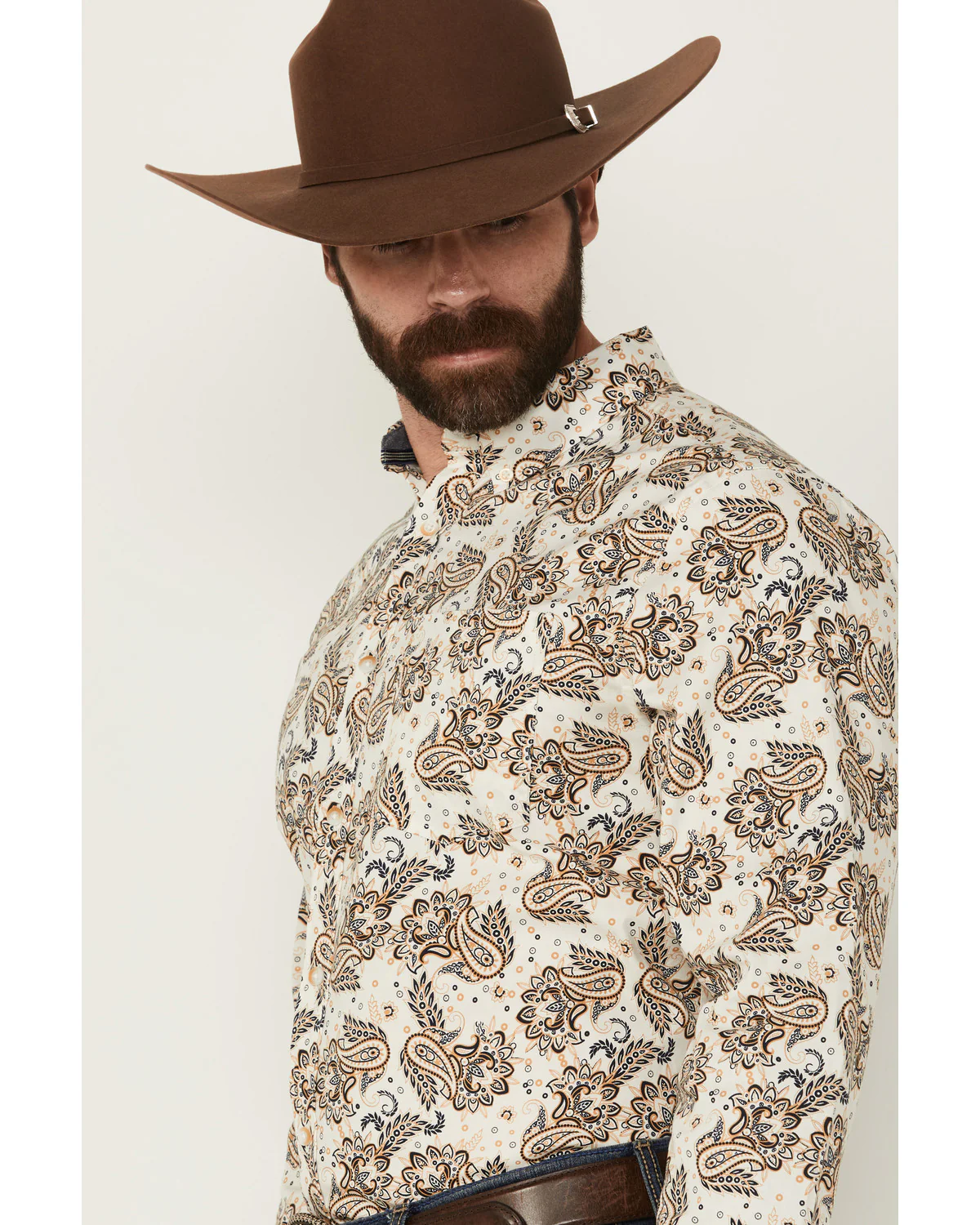 Cody James Men's Kendall Paisley Print Long Sleeve Button-Down Stretch Western Shirt - Image 2