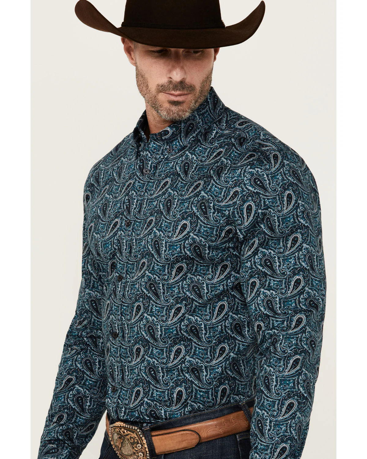 Cody James Men's Lasso Paisley Print Long Sleeve Button-Down Stretch Western Shirt - Image 2