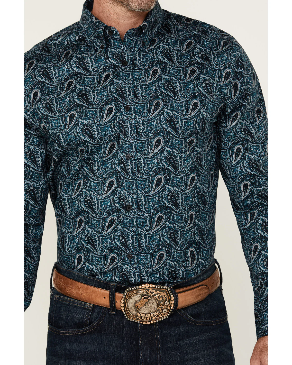 Cody James Men's Lasso Paisley Print Long Sleeve Button-Down Stretch Western Shirt - Image 3