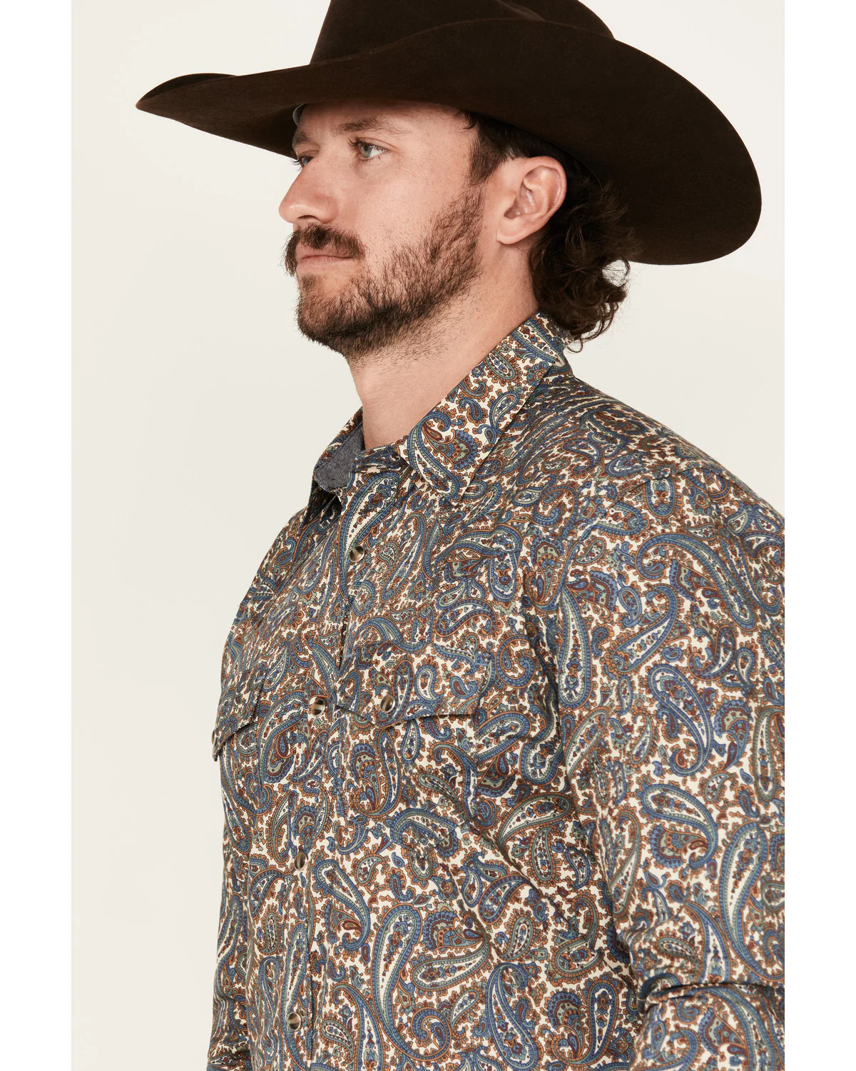 Cody James Men's Madera Paisley Print Long Sleeve Snap Western Shirt - Image 2