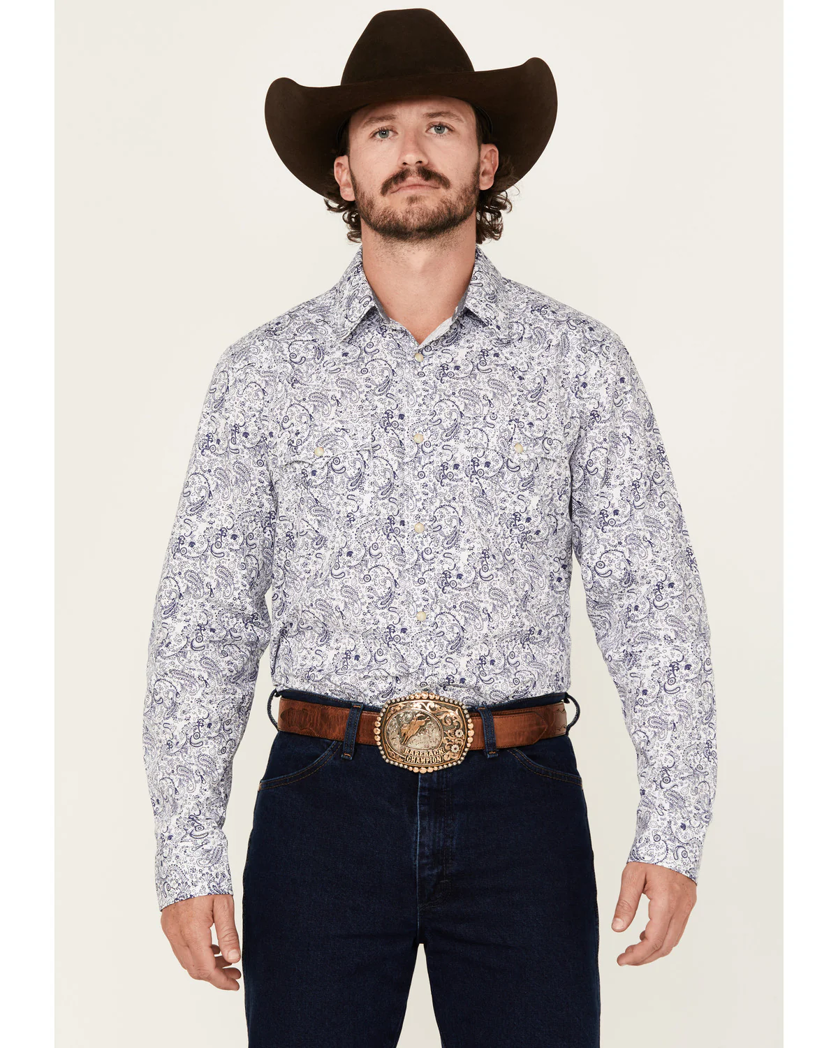 Cody James Men's Marston Paisley Print Long Sleeve Snap Western Shirt