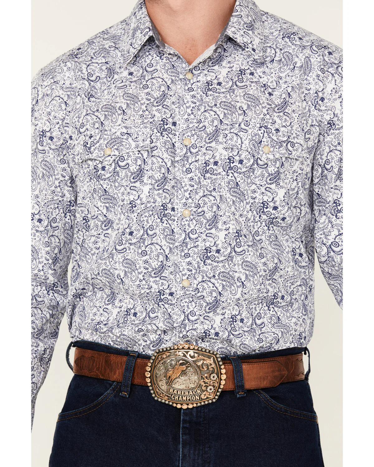 Cody James Men's Marston Paisley Print Long Sleeve Snap Western Shirt - Image 3