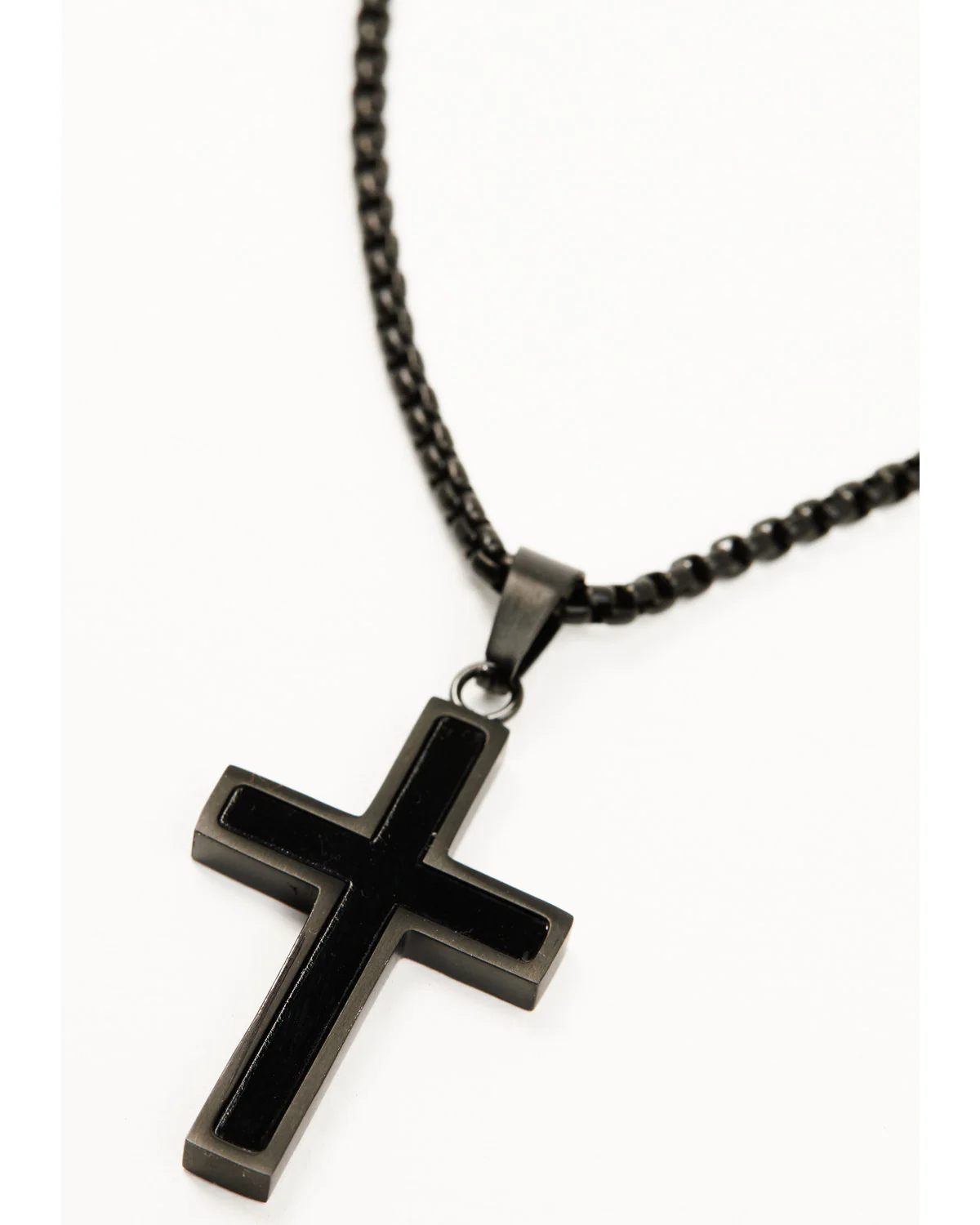 Cody James Men's Matte Black Inlay Cross Necklace - Image 3
