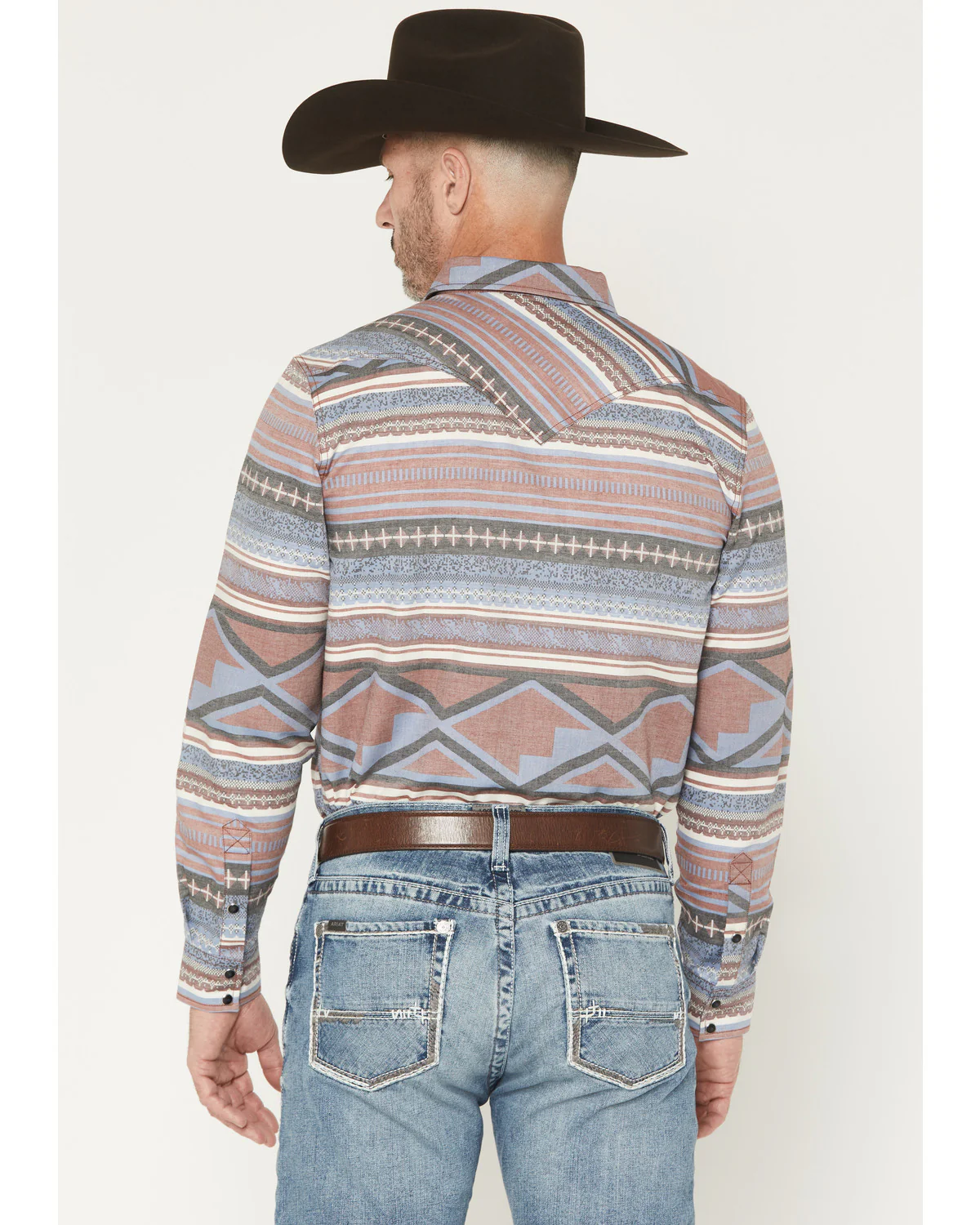 Cody James Men's Mountain Ranger Southwestern Striped Long Sleeve Snap Western Shirt - Image 4