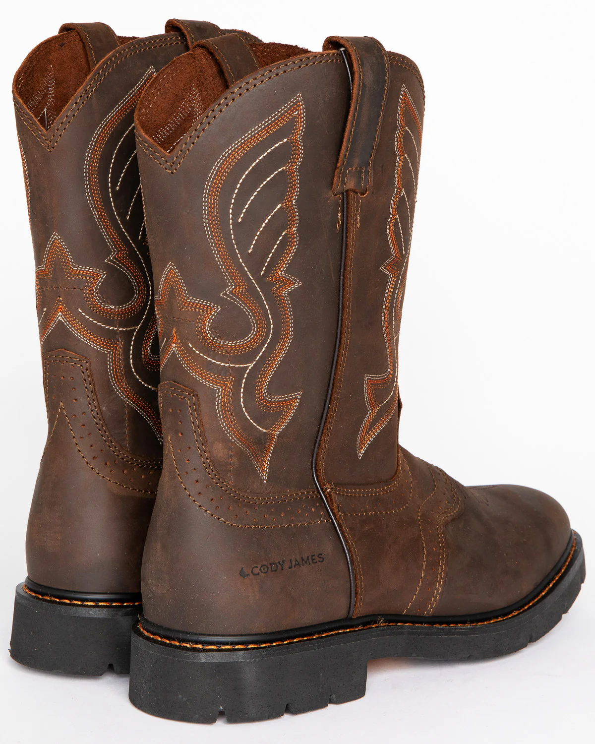 Cody James Men's Mustang Western Pull-On Work Boots - Soft Toe - Image 7