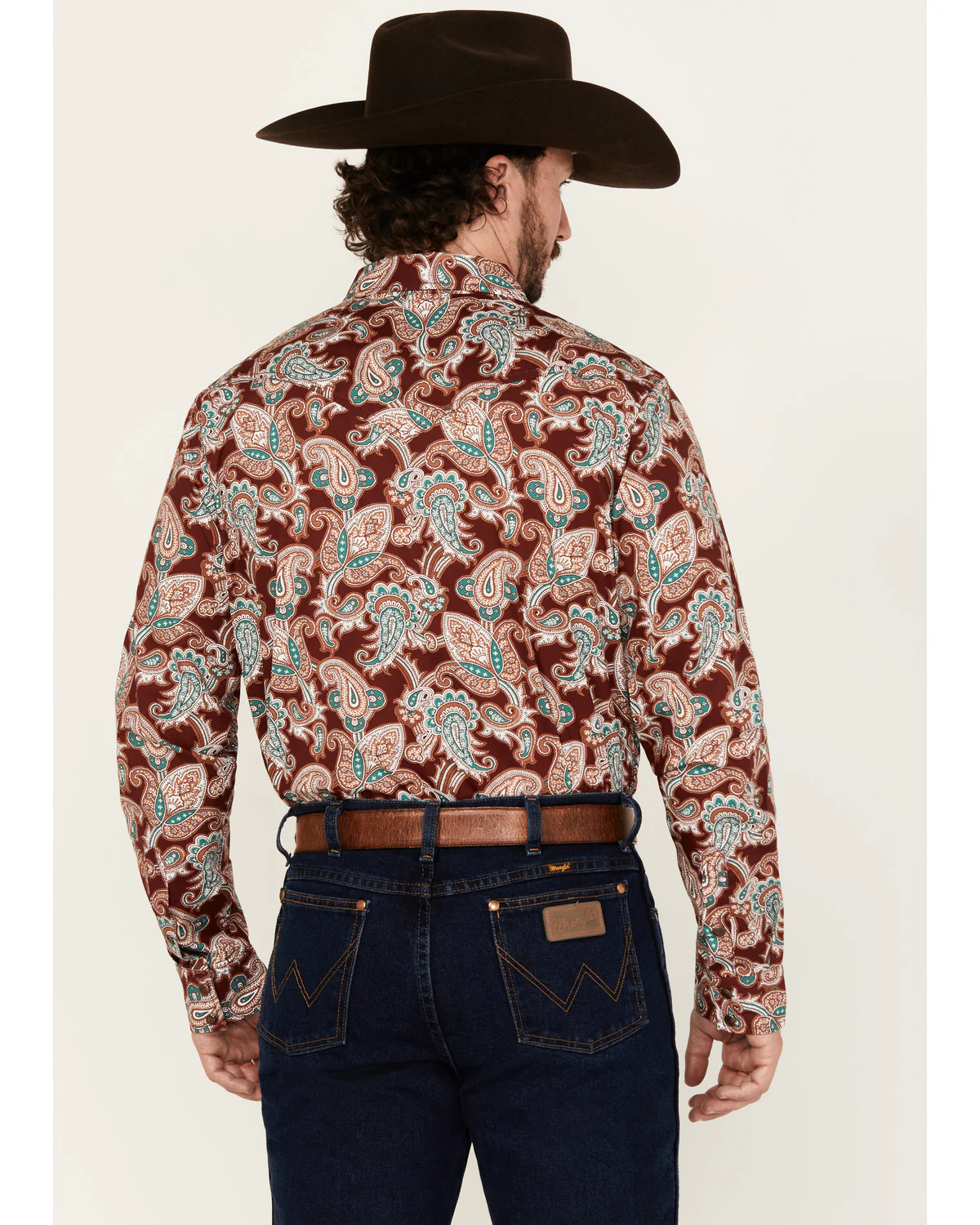 Cody James Men's Noah Paisley Print Long Sleeve Snap Western Shirt - Image 4
