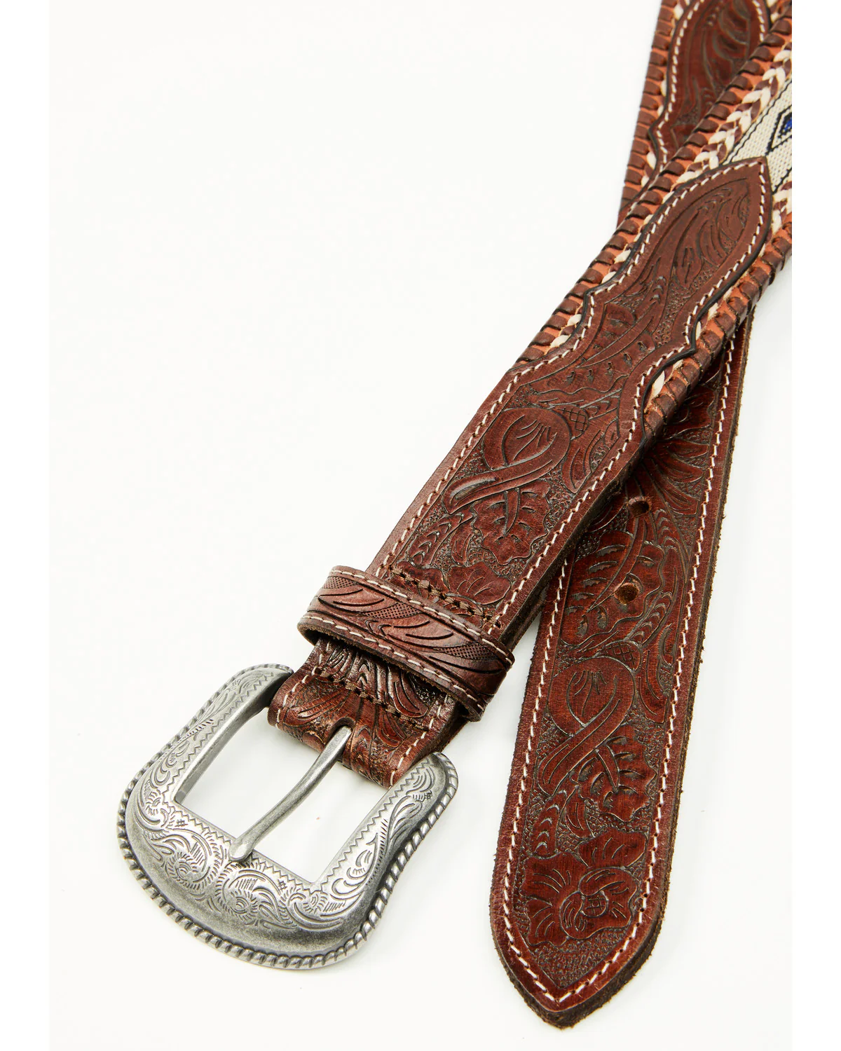 Cody James Men's Oakland Cross-Stitched Western Belt - Image 2