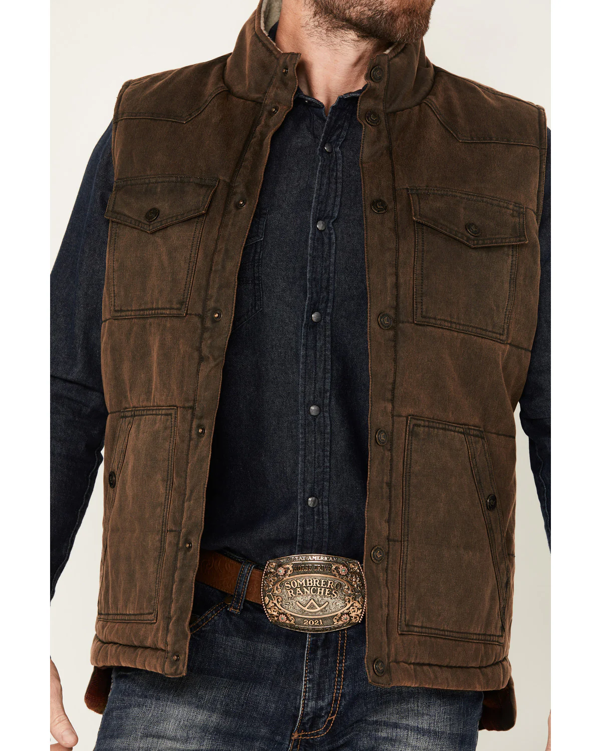 Cody James Men's Oil Slick Snap Vest - Big - Image 3
