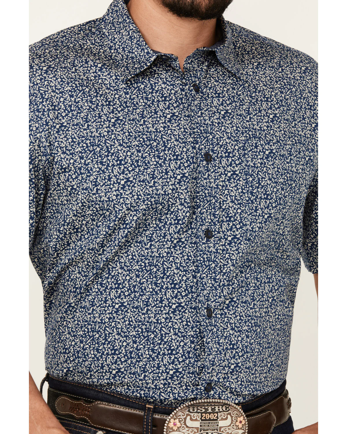 Cody James Men's Open Meadow Floral Print Short Sleeve Button-Down Stretch Western Shirt - Image 3
