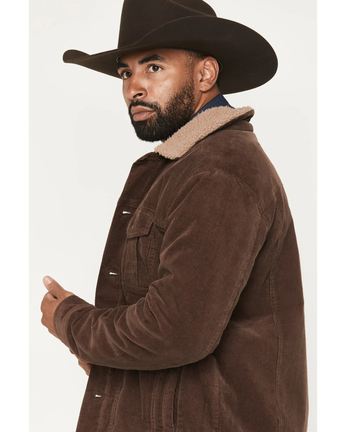 Cody James Men's Ozark Corduroy Sherpa Lined Heavyweight Trucker Jacket - Image 2