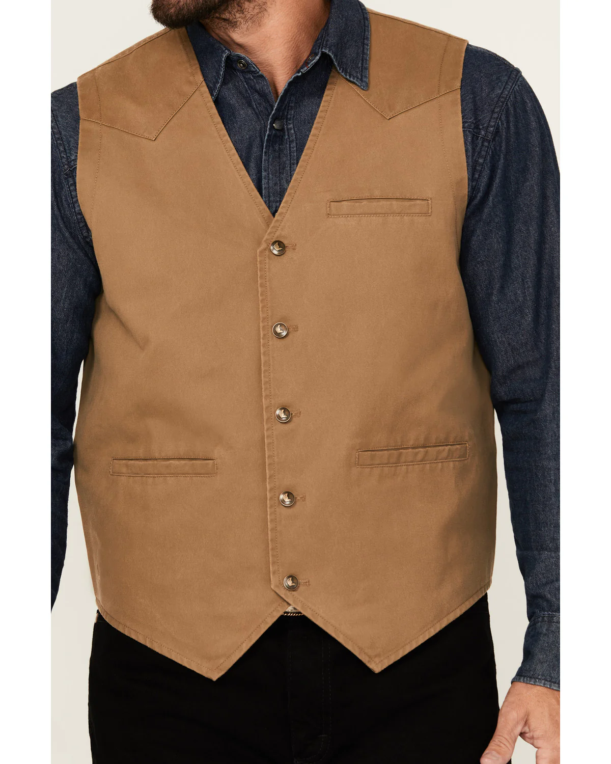 Cody James Men's Pancho Villa Oil Skin Vest - Image 3