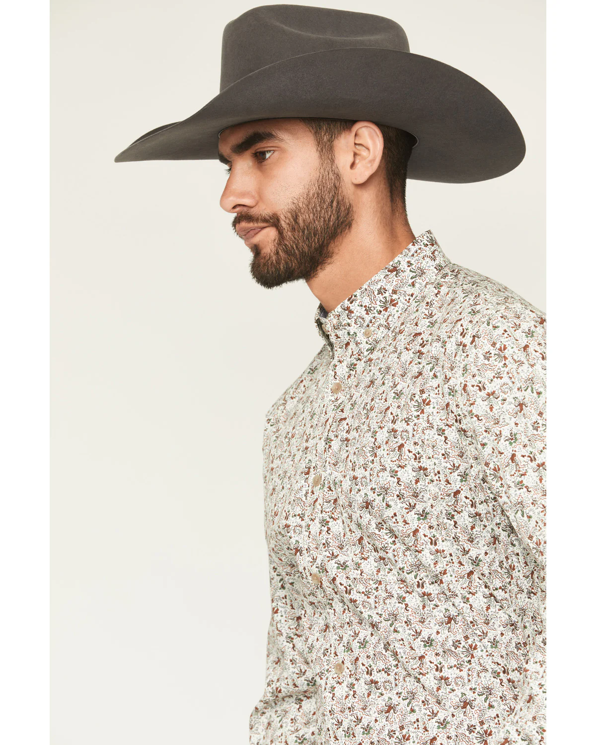 Cody James Men's Picher Floral Print Long Sleeve Button-Down Stretch Western Shirt - Image 2