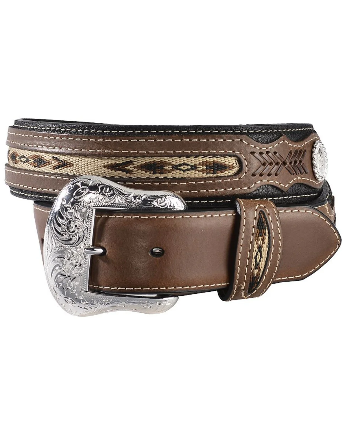 Cody James Men's Ribbon Inlay Leather Belt - Image 2