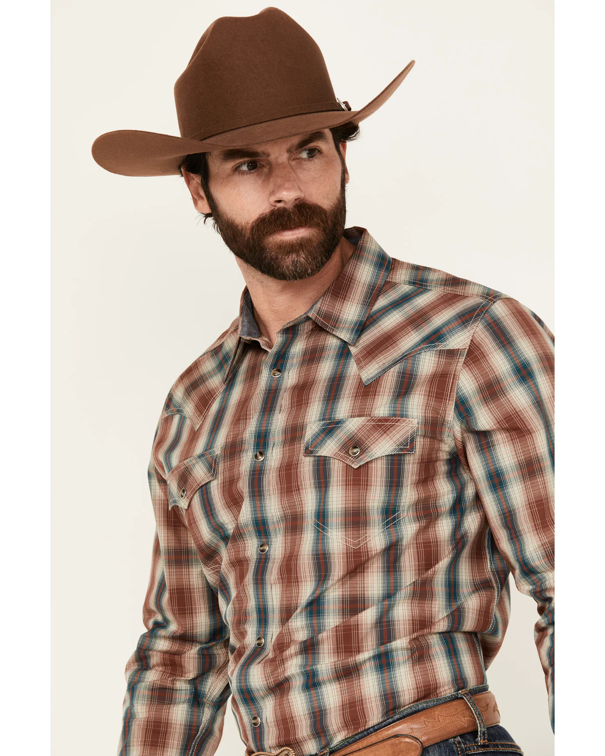 Cody James Men's Ricardo Plaid Print Long Sleeve Snap Western Shirt - Image 2