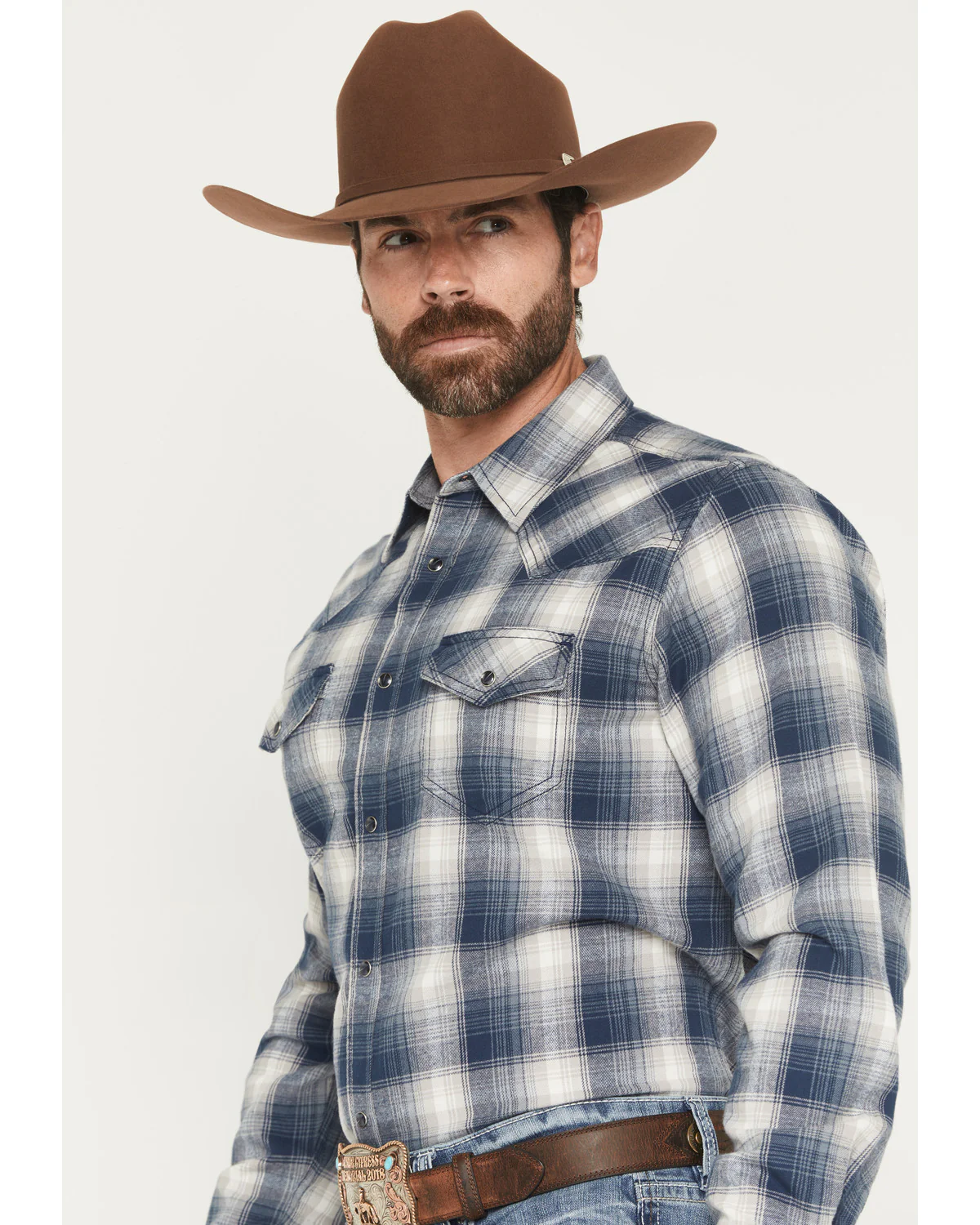 Cody James Men's Rio Bravo Plaid Print Long Sleeve Flannel Shirt - Image 2