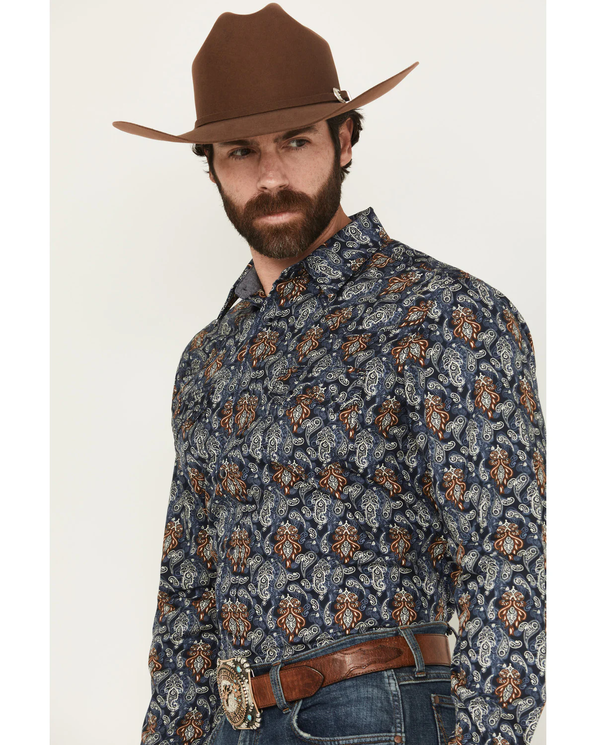 Cody James Men's Rodeo Ritz Paisley Print Long Sleeve Snap Western Shirt - Image 2