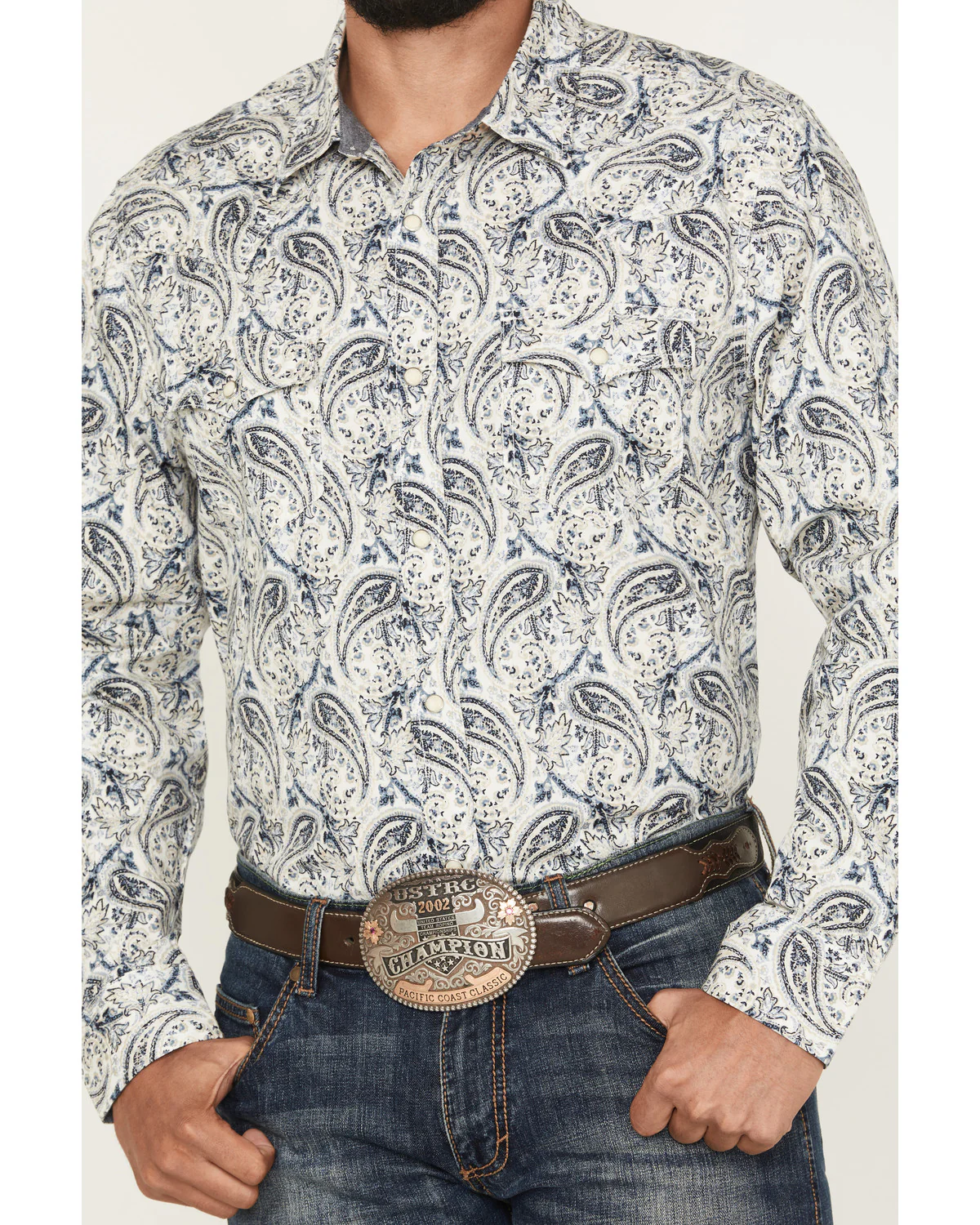 Cody James Men's Rodeo Runway Paisley Print Long Sleeve Snap Shirt - Image 3