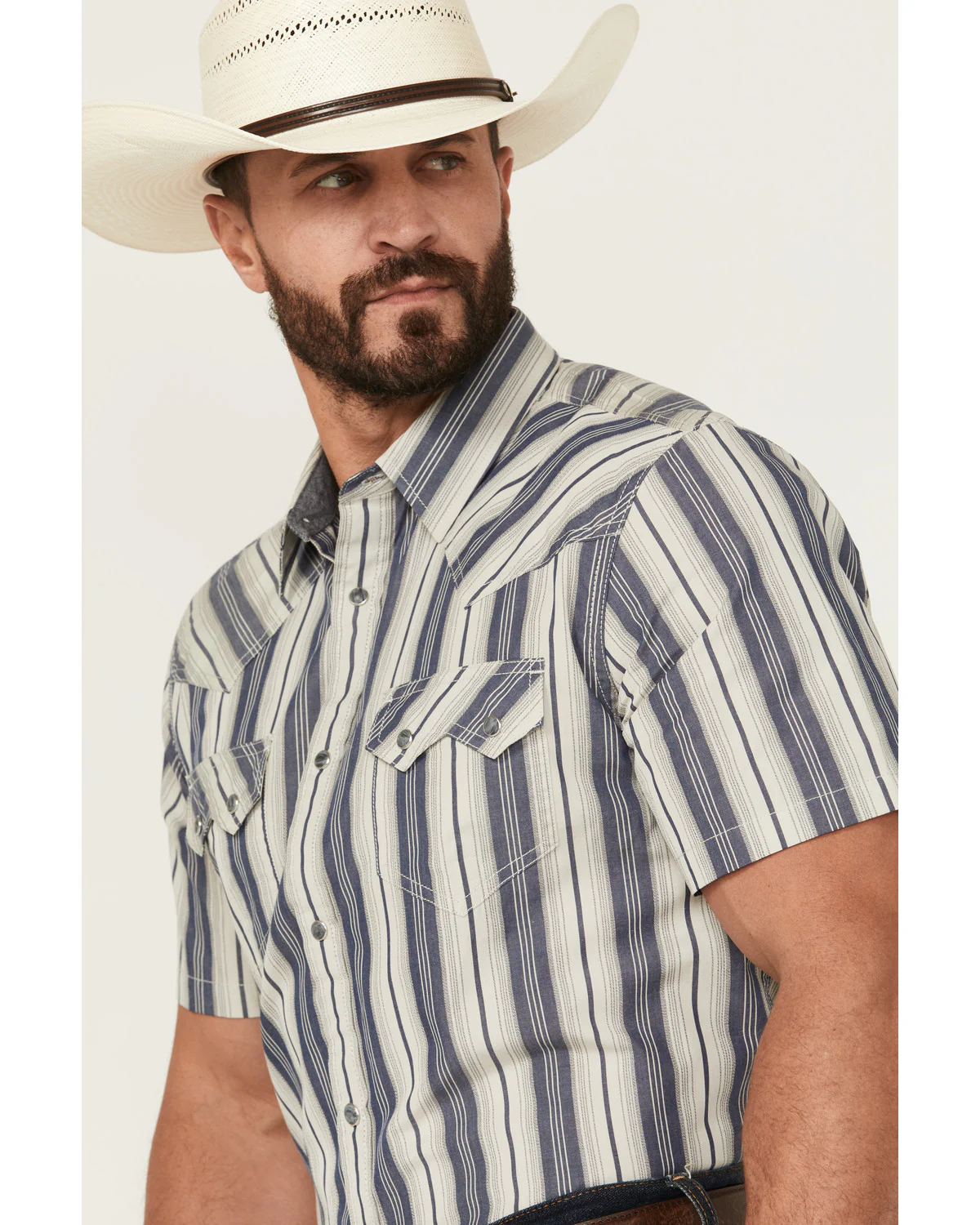Cody James Men's Roman Striped Short Sleeve Snap Western Shirt - Image 2