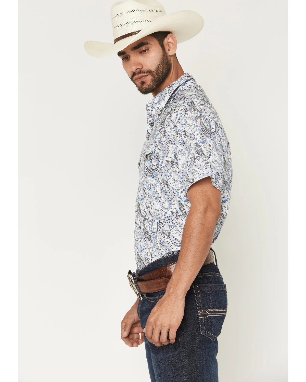 Cody James Men's Ryder Paisley Print Short Sleeve Snap Western Shirt - Image 2