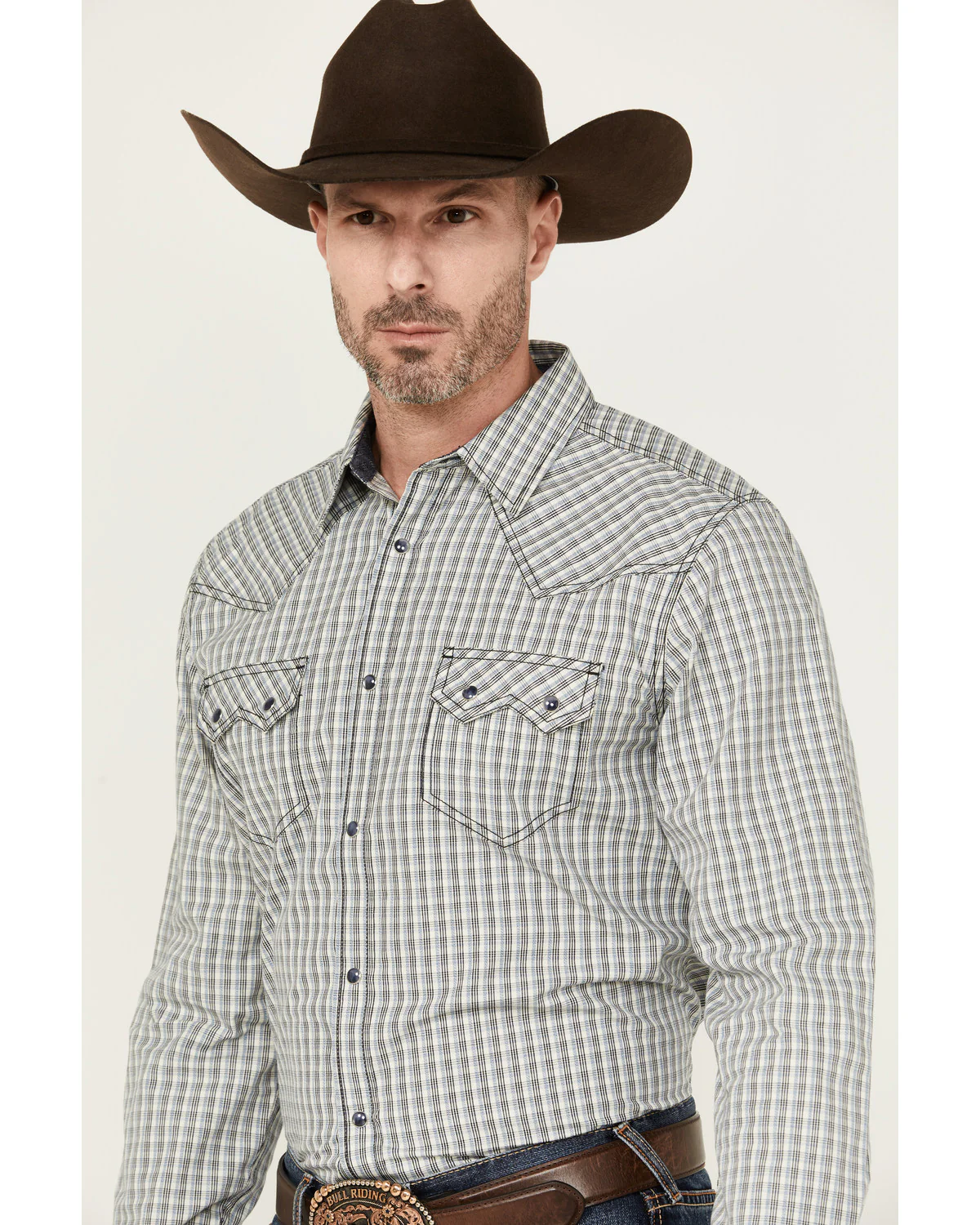 Cody James Men's Seeker Plaid Print Long Sleeve Snap Western Shirt - Image 2