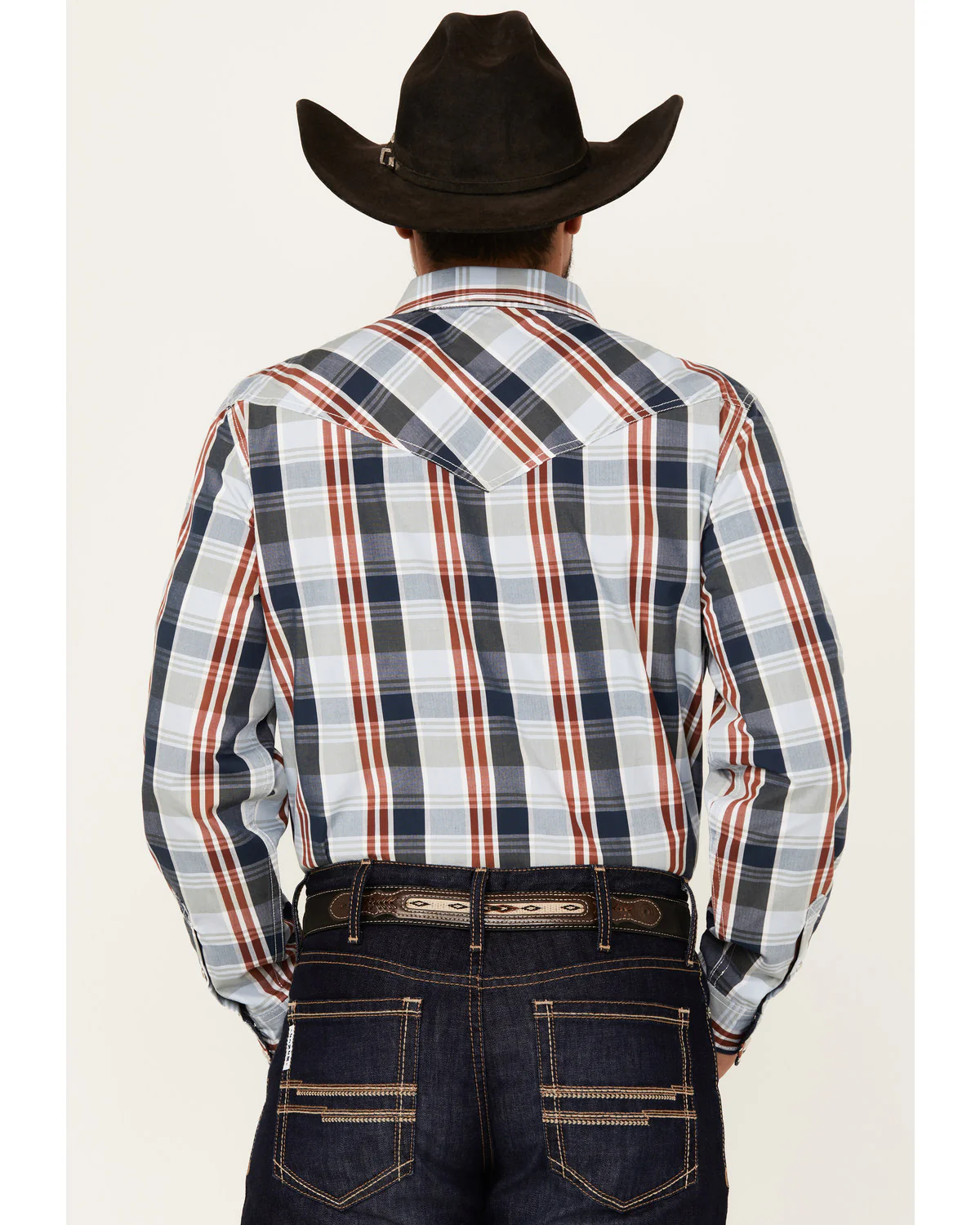 Cody James Men's Simple Life Plaid Print Long Sleeve Snap Western Shirt - Image 4