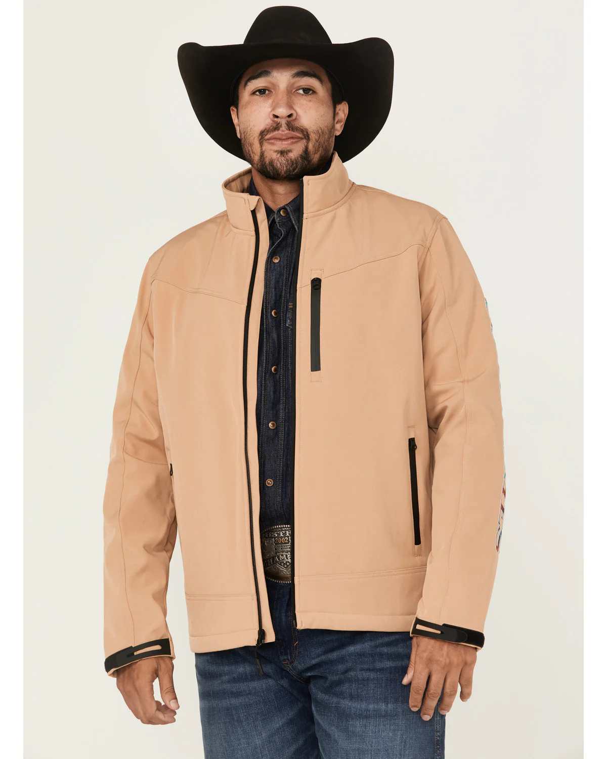 Cody James Men's Southwestern Embroidered Logo Softshell Jacket