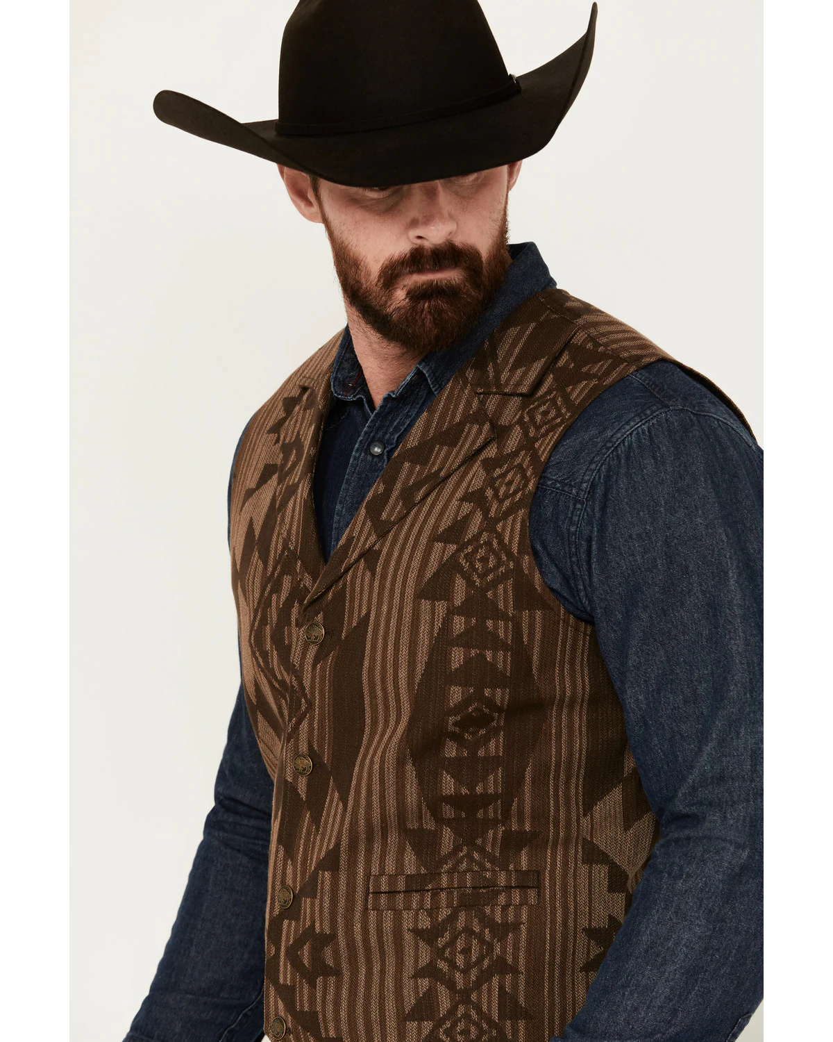 Cody James Men's Southwestern Print Jacquard Vest - Image 10